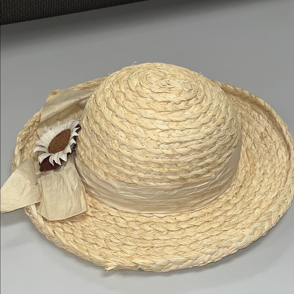 Betmar Cream Straw Hat with Floral Detail main image 4